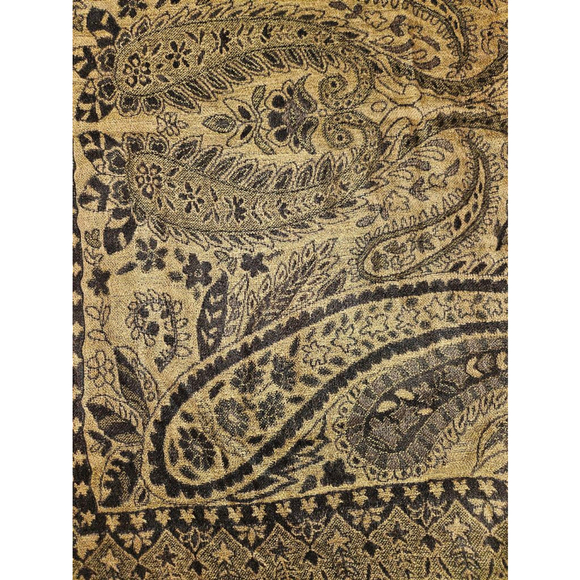 Women's Banjara Stole Shawl Scarf OS Black & Gold (NEW) - Picture 8 of 12